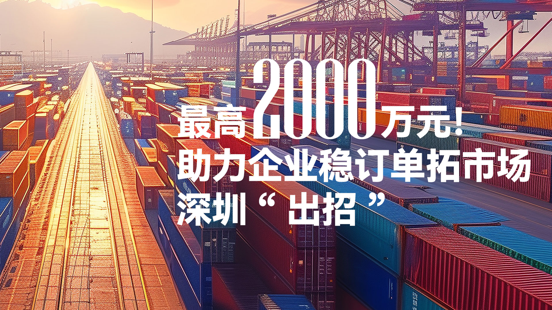 AI海报｜最高2000万元！助力企业稳订单拓市场，深圳“出招”