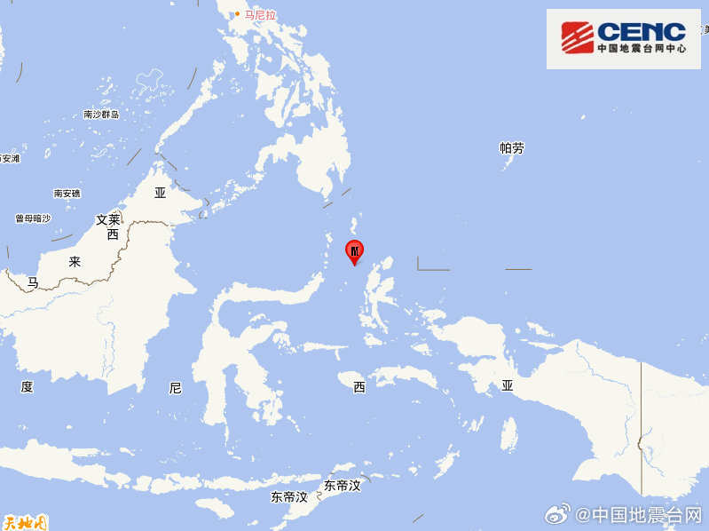 印尼马鲁古海北部发生5.9级地震 