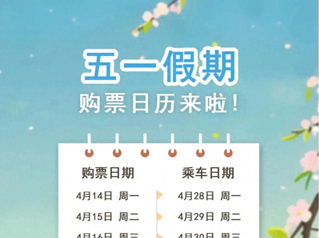 五一小长假前夜火车票今日开抢，预计客流最高峰为5月1日