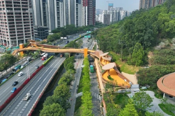 龙岗协力路盐龙大道立交完工，人行天桥美与实用兼具