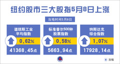 （图表）纽约股市三大股指5月8日上涨