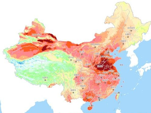 气温实况图热到发红！多地地表温度超60℃