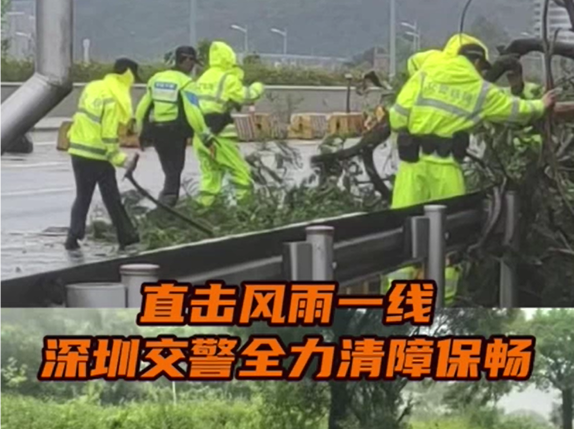 晶视频丨直击风雨一线，深圳交警全力清障保畅