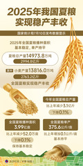 （图表）2025年我国夏粮实现稳产丰收