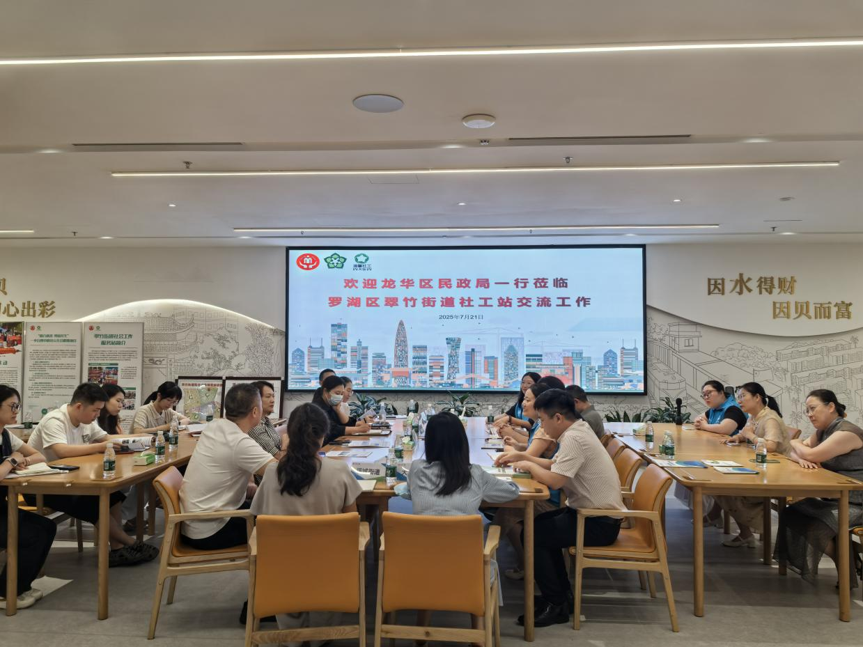 翠竹街道社工站与龙华社工团队开展专项交流活动