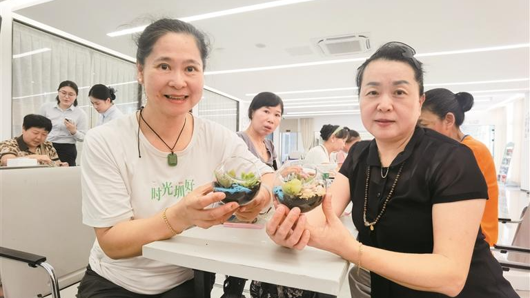 兴东社区：长者园艺盆栽 绿植疗愈送清凉