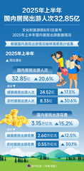 （图表）2025年上半年国内居民出游人次32.85亿