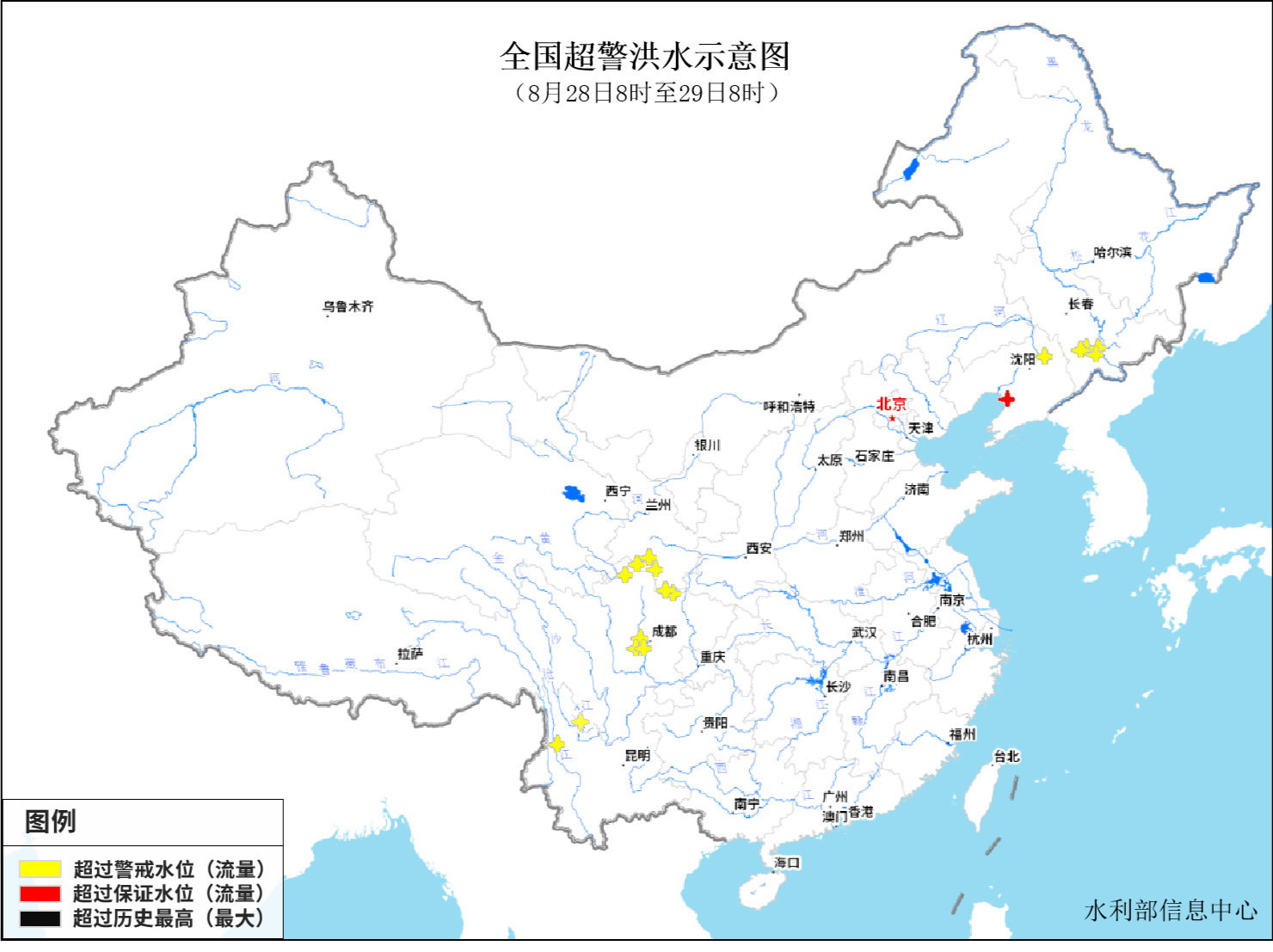 滇川甘辽吉等地13条河流发生超警洪水
