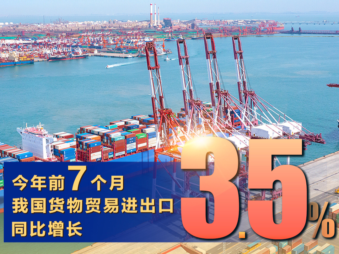 海关总署：今年前7个月我国货物贸易进出口同比增长3.5%