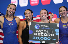 （游泳世锦赛）（5）游泳——女子4X100米混合泳接力决赛赛况