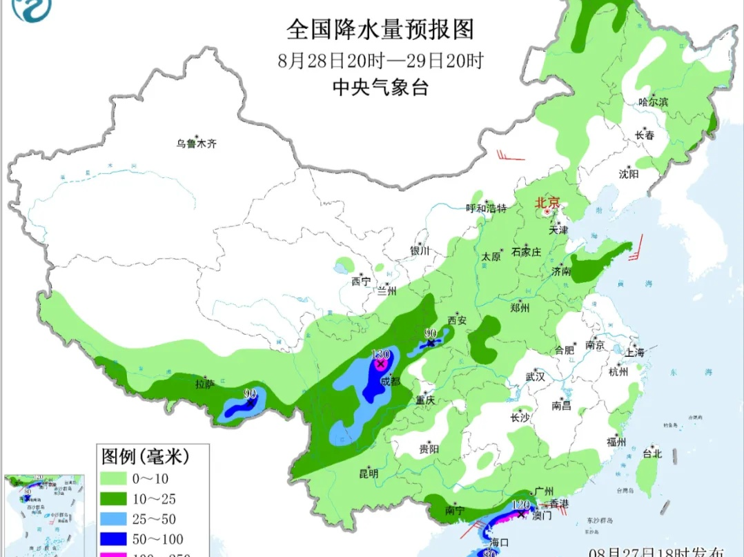 大到暴雨下两天！后面还有两轮降雨，好消息是高温终于要减弱了