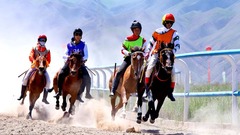 甘肃肃南：赛马场上骏马驰骋助燃夏日旅游