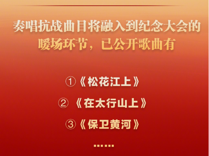 抗战胜利80周年合唱曲目公开