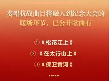 抗战胜利80周年合唱曲目公开