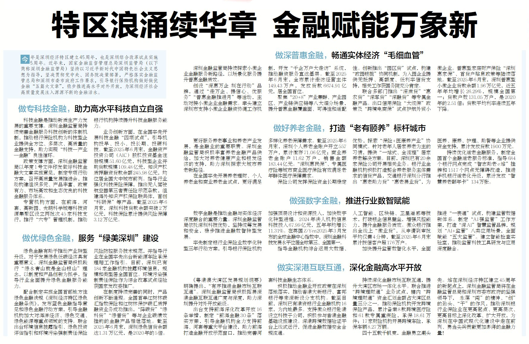特区浪涌续华章 金融赋能万象新  