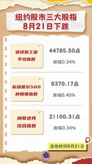 （图表）纽约股市三大股指8月21日下跌