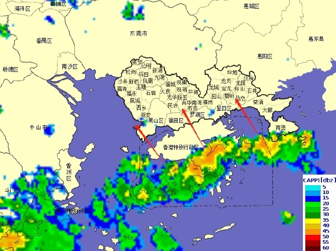 局地阵雨已经减弱，深圳市解除分区雷雨大风预警信号