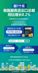 （图表）前7个月我国服务进出口总额同比增长8.2%