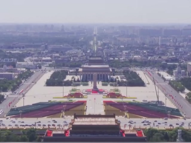 天安门广场核心区布置基本就绪 来看独家航拍画面 