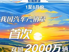 权威数读|多项政策持续利好，前8个月汽车产销首次双超2000万辆！