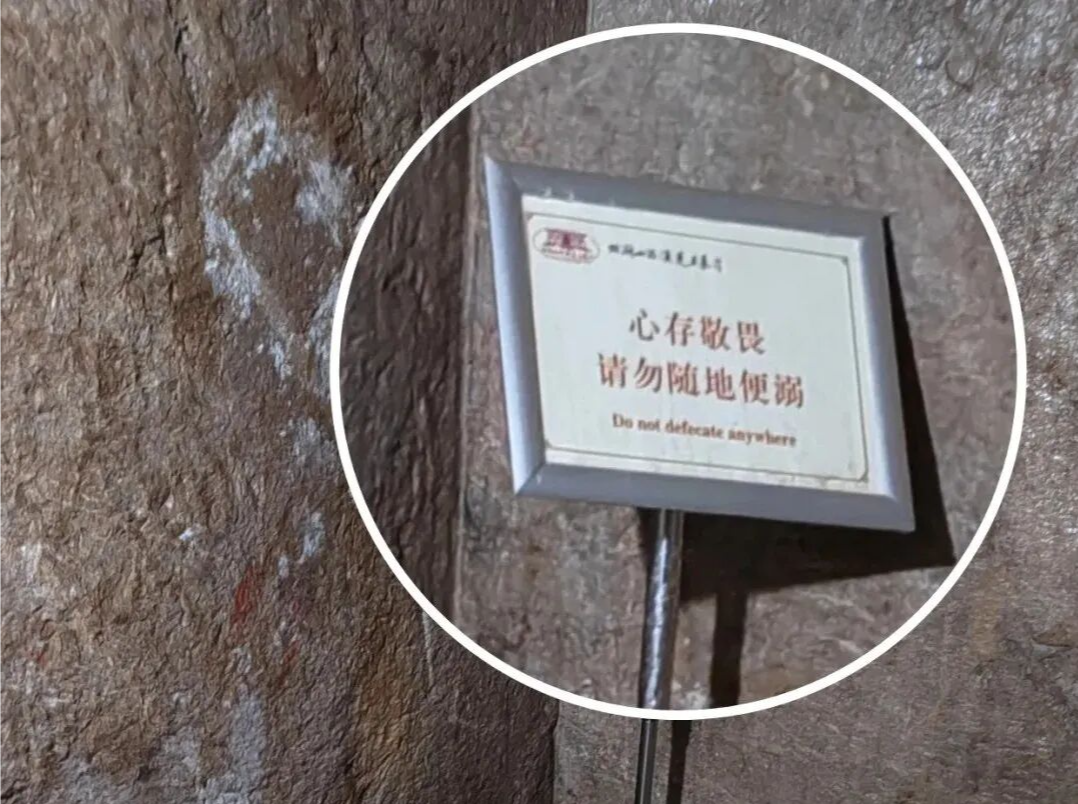 古代旱厕也不放过？徐州汉代石厕立“心存敬畏，请勿随地便溺”标语，文旅局回应→ 