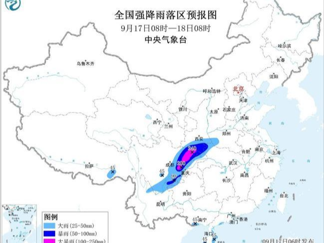 暴雨黄色预警！10余省区市部分地区有大到暴雨 四川等地有大暴雨