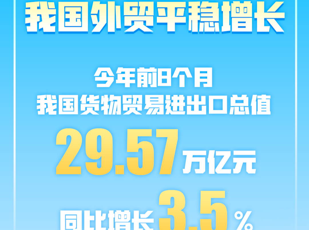 进出口总值超29万亿元 今年前8个月我国货物贸易实现平稳增长