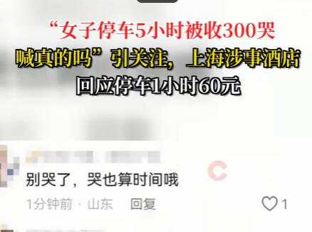 女子停车5小时被收300元，酒店回应