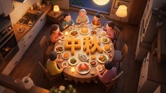 AIGC中秋｜月映桌前暖 情系千里圆