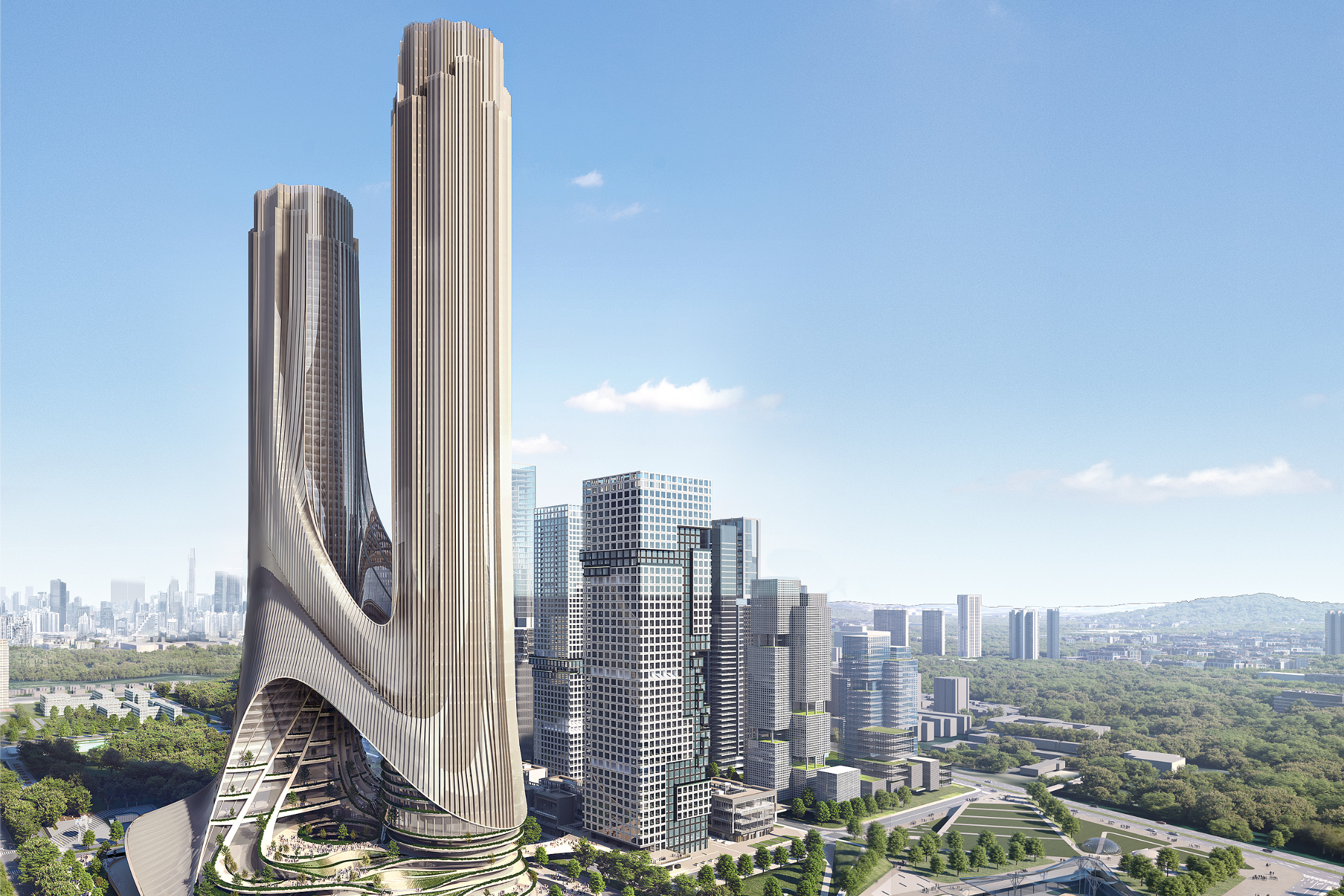 深圳湾超级总部基地C塔6000吨连廊高空 “牵手”，毫米级精度创国内施工标杆