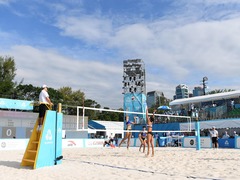 十五运会香港赛区开赛 维多利亚公园化身沙排赛场