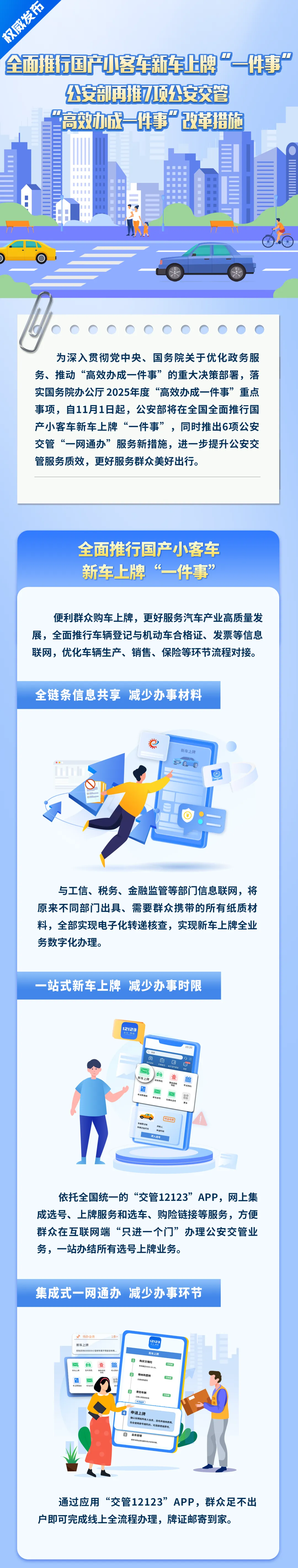 11月起，国产小客车新车上牌不用再跑车管所！