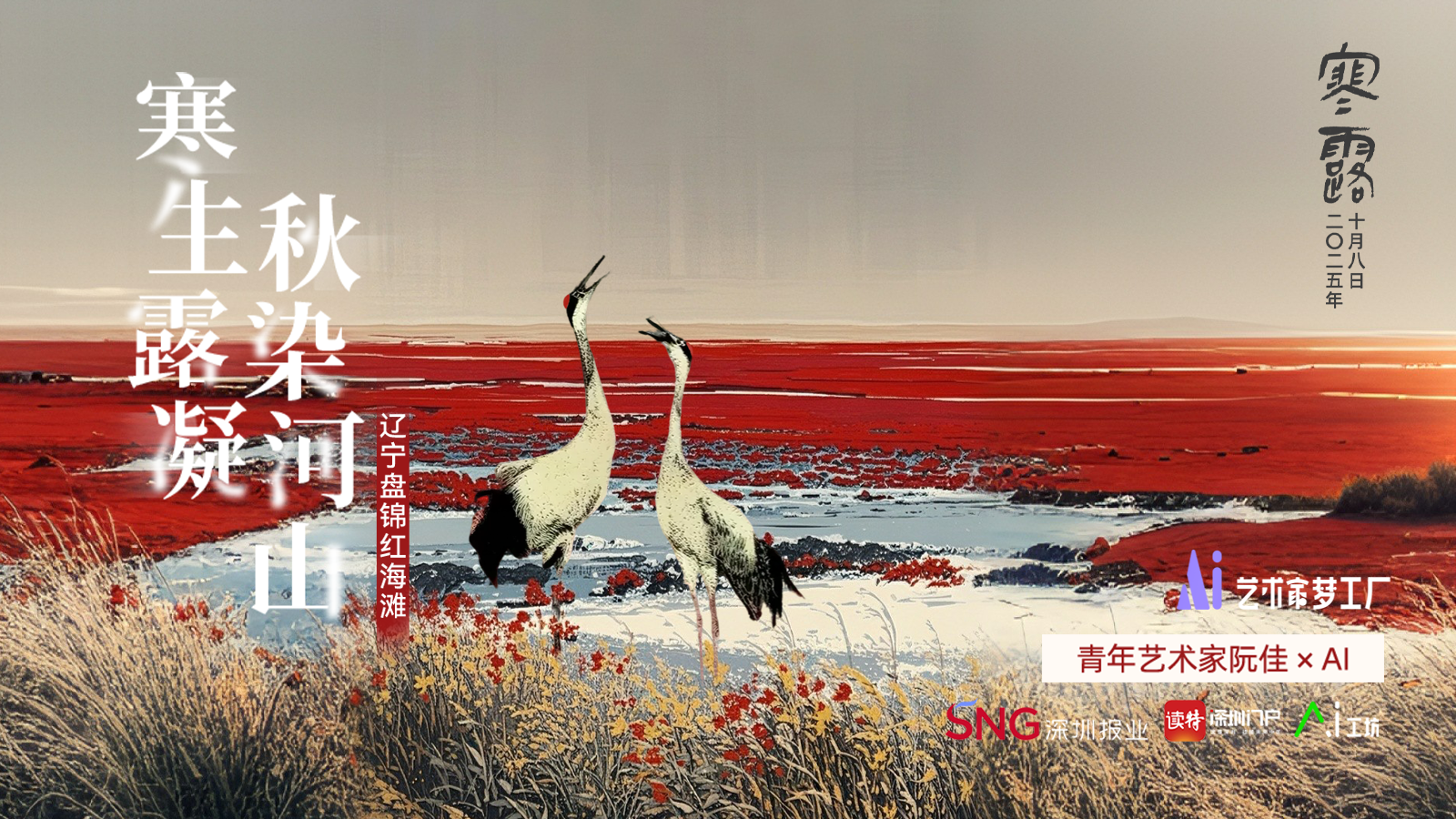 寒露｜艺术家阮佳×AI：寒生露凝，秋染河山