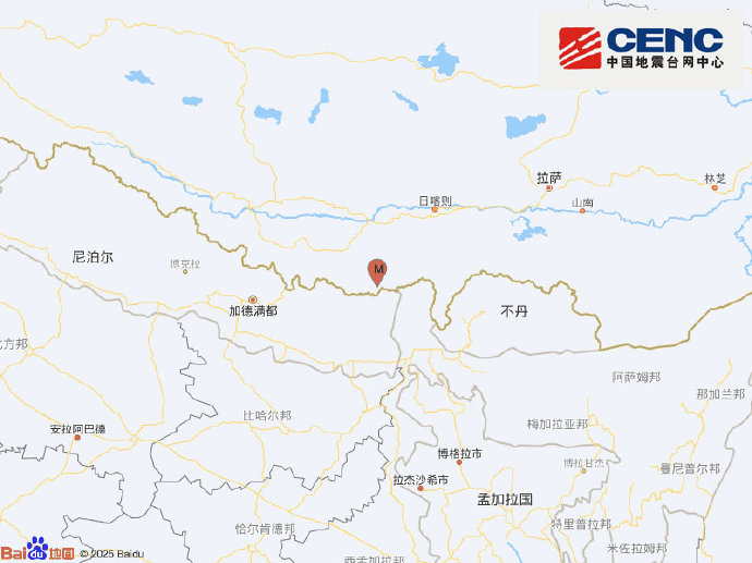 西藏日喀则市定结县发生3.1级地震 震源深度10公里