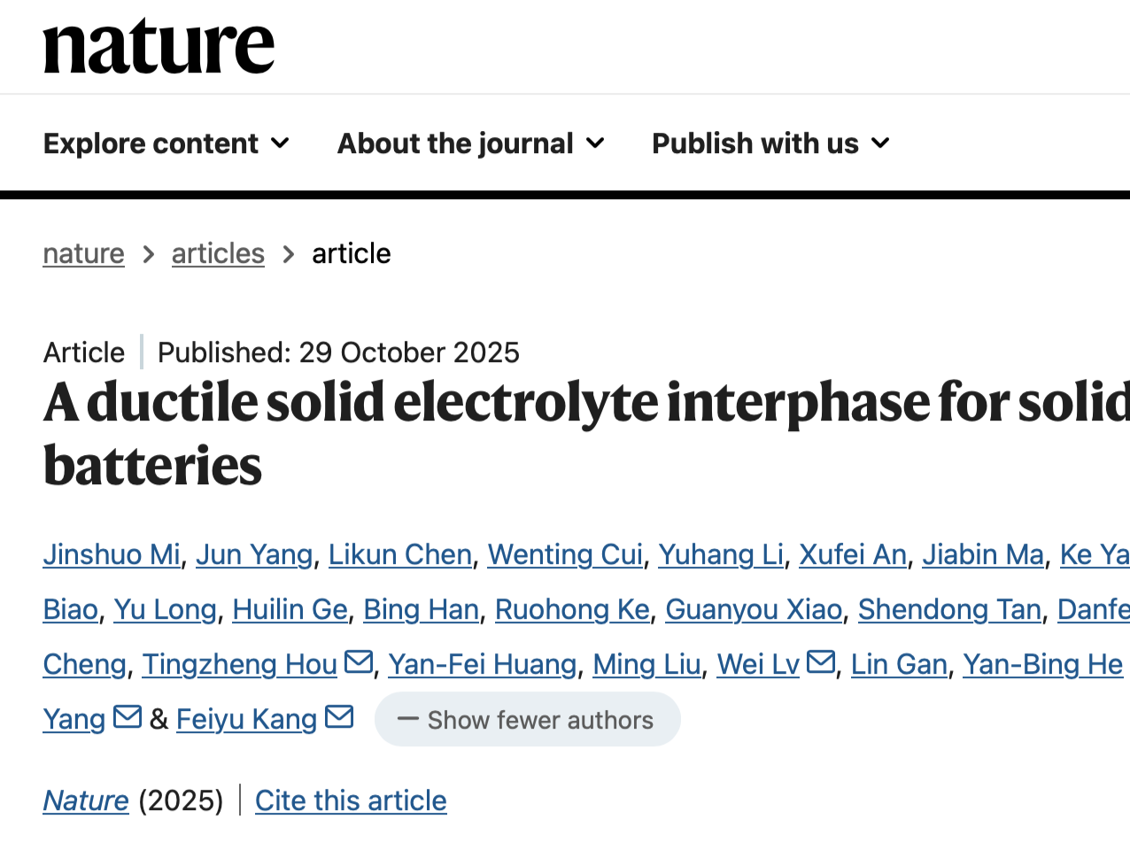 破解固态电池“快充”难题！清华SIGS发布年度第四篇《Nature》