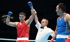 全运会丨拳击男子92公斤以上级八分之一决赛：赵龙凯晋级（1）