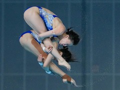 全运会跳水比赛：女双10米台上海摘金 男双3米板广东夺冠