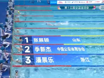 张展硕夺得全运会男子200米自由泳金牌