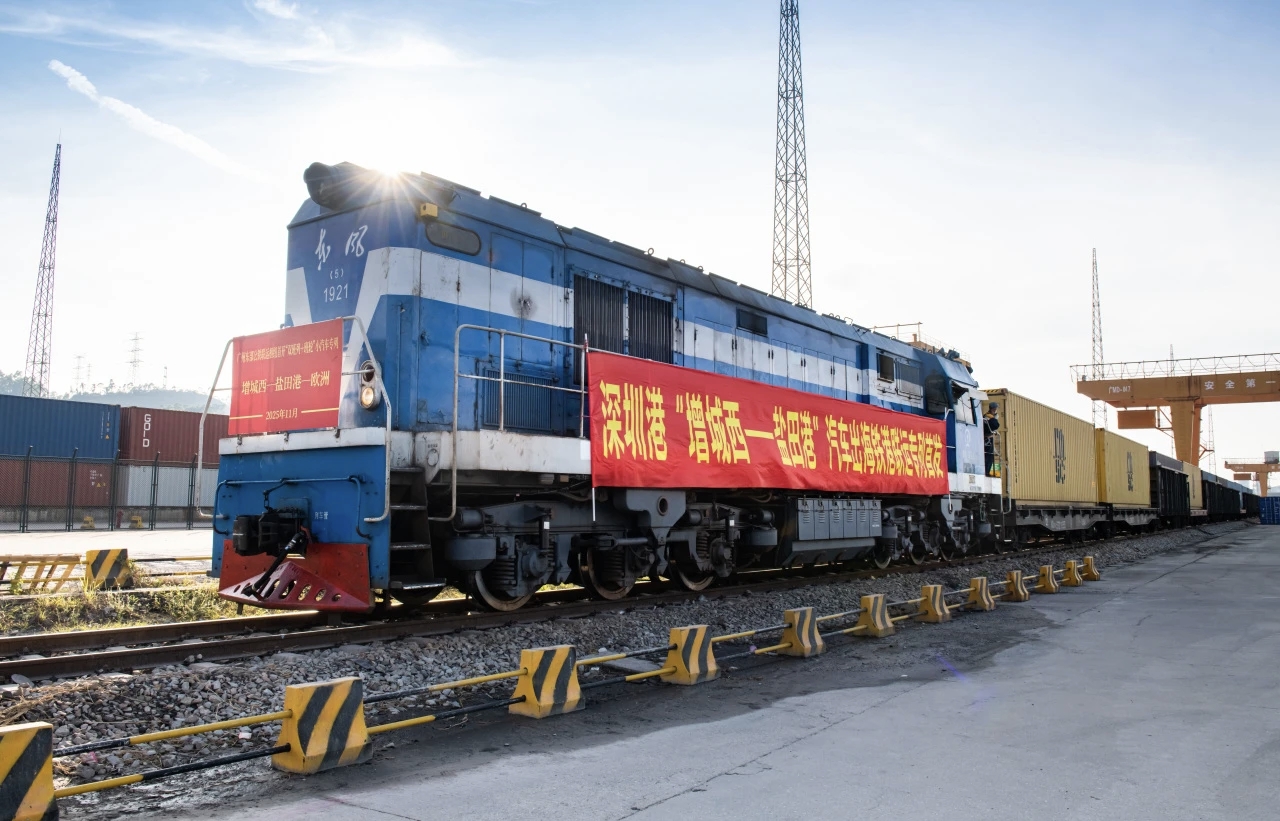 粤港澳大湾区首趟汽车出海铁港联运专列开通