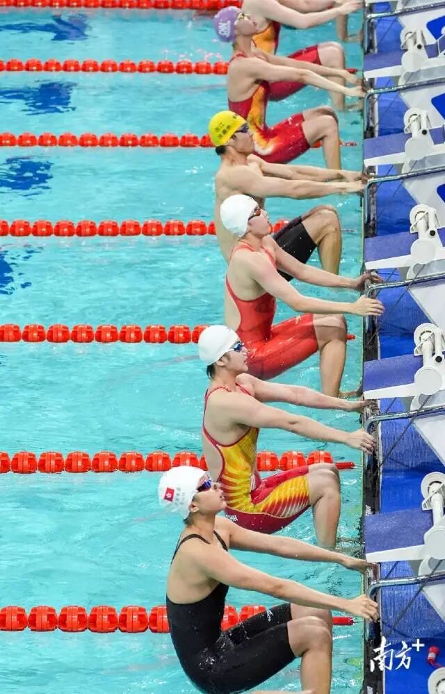 11月13日晚，在男女4×100米混合泳接力决赛中，由徐嘉余、谢以忱、余依婷、吴卿风领衔的浙江队以3分42秒09的成绩摘金。张令 摄