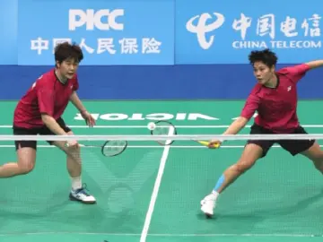 黄东萍/谭宁获得十五运会羽毛球女双金牌