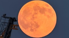 “超级月亮”现身天宇 