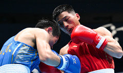 全运会丨拳击男子51公斤级八分之一决赛：张家茂晋级（1）