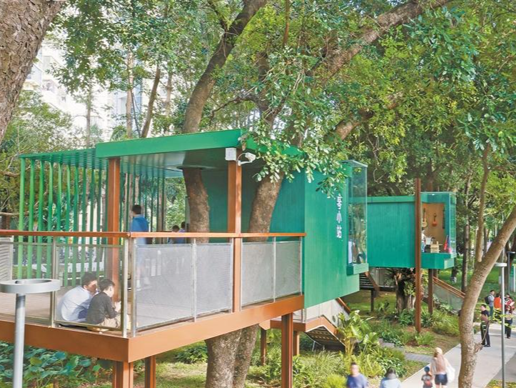 树屋·琴，都市治愈系！福田上步绿廊公园内24小时自助智能木屋琴房走红