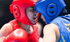 （全运会）（4）拳击——女子50公斤级八分之一决赛：吴愉晋级