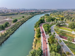 河北沧州：大运河堤顶路铺就美好生活新图景（1）