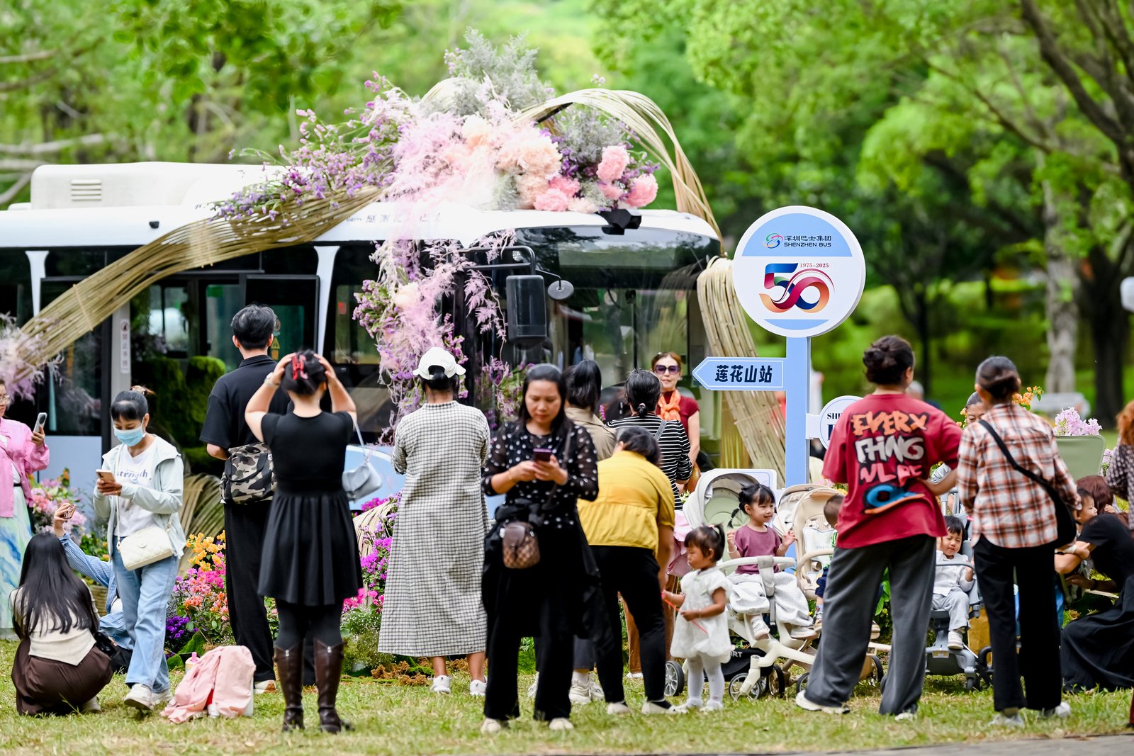 为赏花盛事注入人文温度!深圳巴士50周年主题展花海亮相