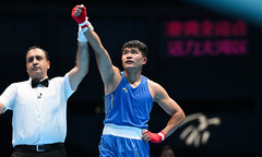 （全运会）（1）拳击——男子71公斤级八分之一决赛：李国锋晋级