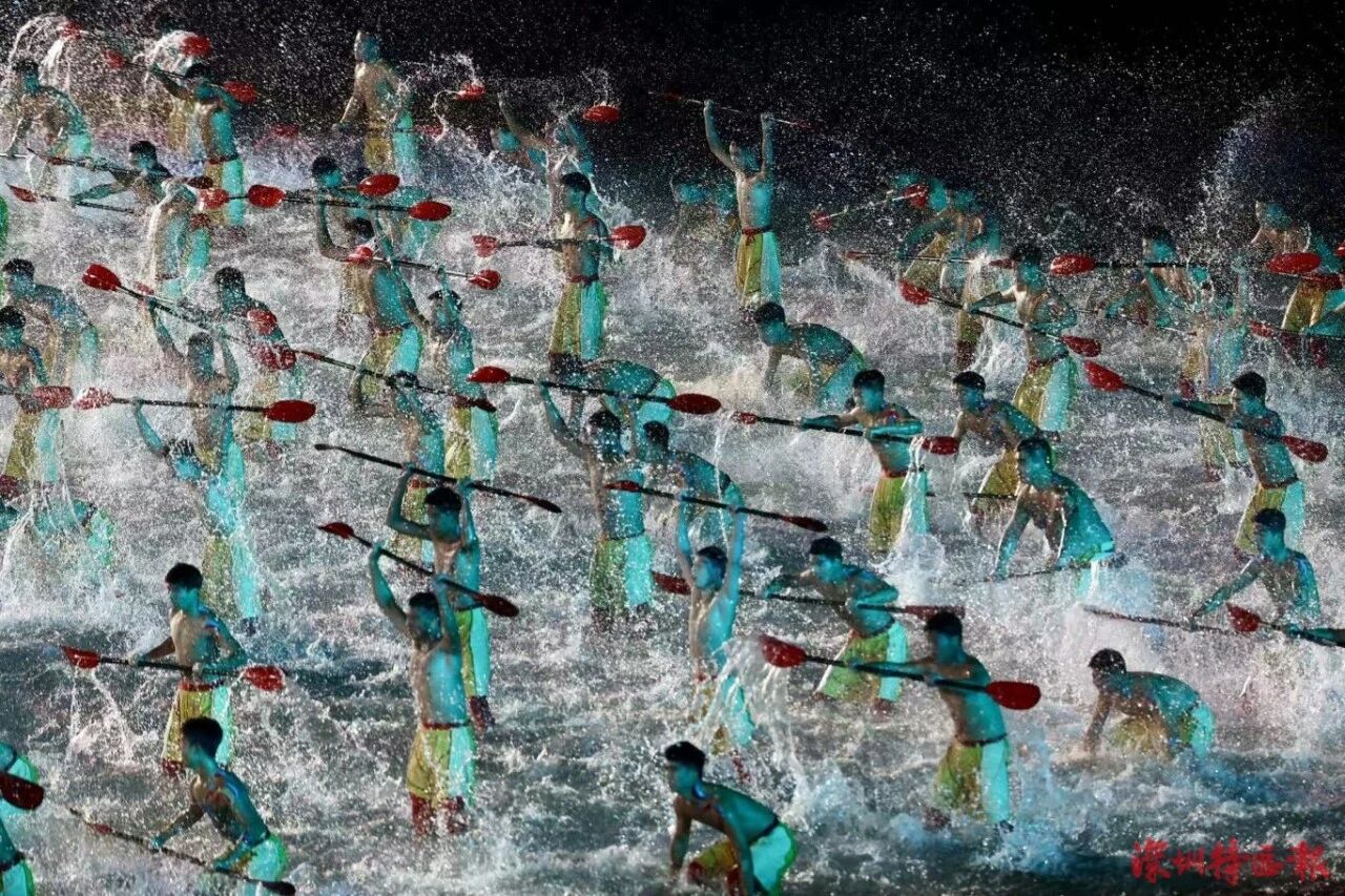 揭秘全运会闭幕舞台:国内最大水上纸舞台“卷出来”