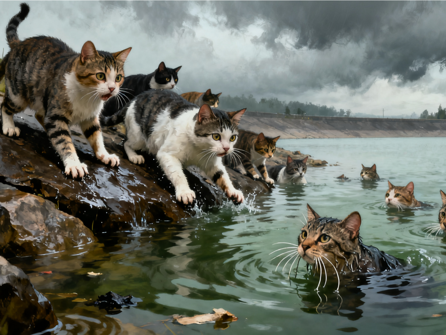 宠域talk|清远回应“水库边上千只猫咪被放生”,医生:跳水是猫咪应激反应